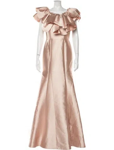 Pre-owned Rene Ruiz Off-the-shoulder Long Dress W/ Tags In Neutral