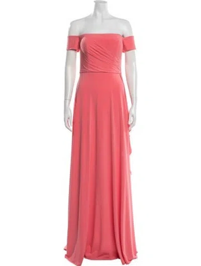 Pre-owned Rene Ruiz Off-the-shoulder Long Dress W/ Tags In Pink
