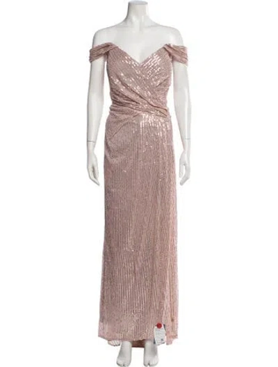 Pre-owned Rene Ruiz Off-the-shoulder Long Dress W/ Tags In Pink