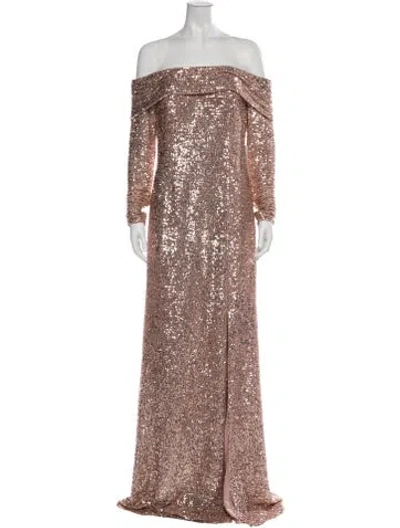 Pre-owned Rene Ruiz Off-the-shoulder Long Dress W/ Tags In Pink