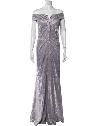 Pre-owned Rene Ruiz Off-the-shoulder Long Dress W/ Tags In Purple