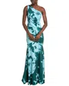 Rene Ruiz One-shoulder Floral Gown