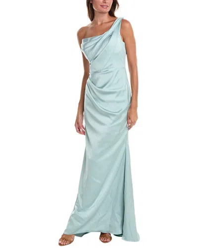 Rene Ruiz One-shoulder Gown In Blue