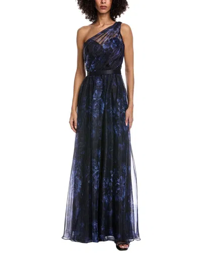 Rene Ruiz One-shoulder Gown In Burgundy