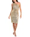 Rene Ruiz One-shoulder Gown In Gold