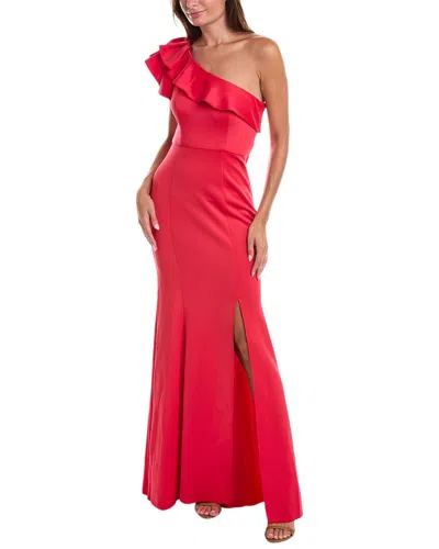 Rene Ruiz One-shoulder Gown In Red