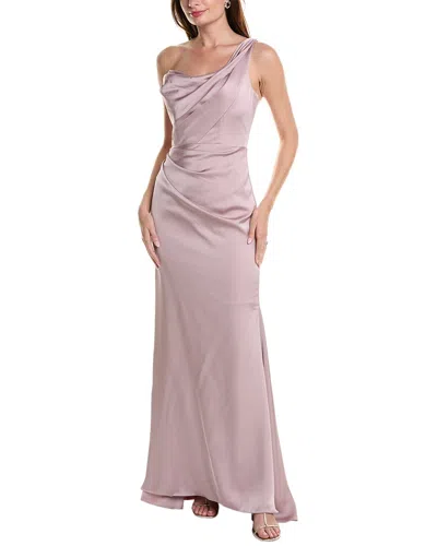 Rene Ruiz One-shoulder Gown In Purple