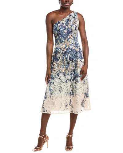 Rene Ruiz One-shoulder Lace Cocktail Dress In Brown