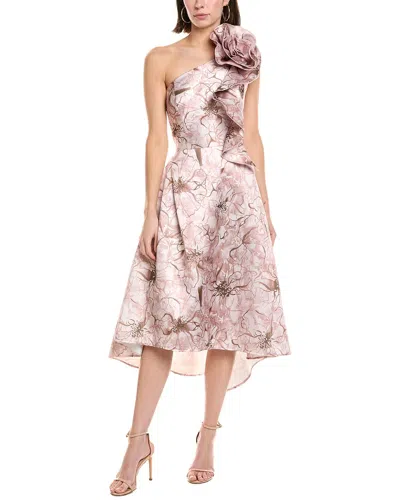 Rene Ruiz One-shoulder Midi Dress In Pink