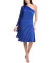 Rene Ruiz One-shoulder Pleated Cocktail Dress