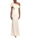 Rene Ruiz One-shoulder Sheath Dress In Gold