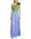 Rene Ruiz One-shoulder Taffeta Gown