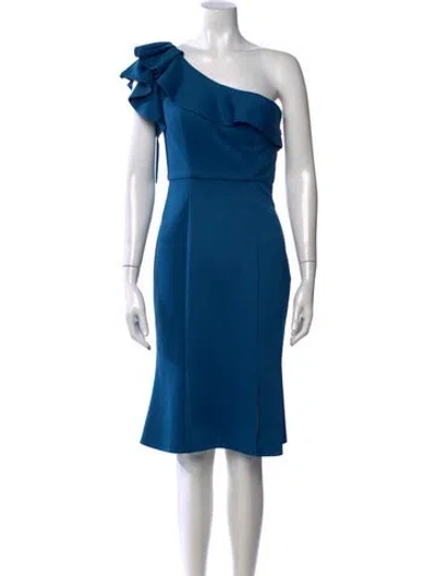 Pre-owned Rene Ruiz One-shoulder Knee-length Dress W/ Tags In Blue