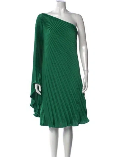 Pre-owned Rene Ruiz One-shoulder Knee-length Dress W/ Tags In Green