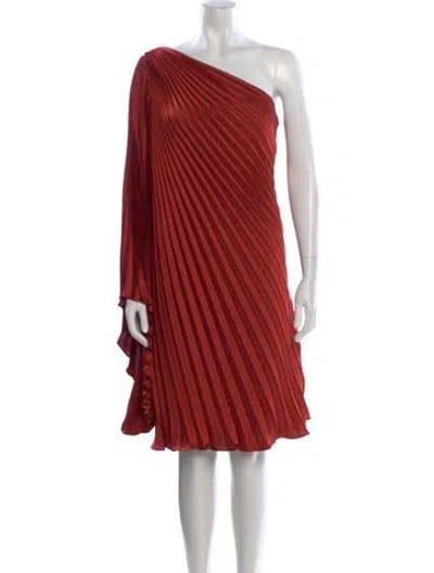Pre-owned Rene Ruiz One-shoulder Knee-length Dress W/ Tags In Red