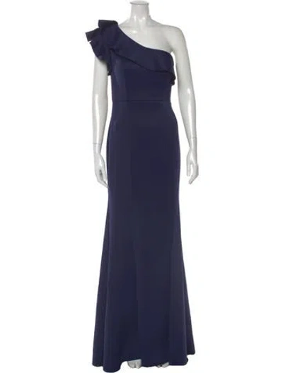 Pre-owned Rene Ruiz One-shoulder Long Dress In Blue