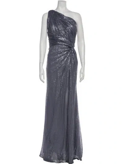 Pre-owned Rene Ruiz One-shoulder Long Dress In Gray