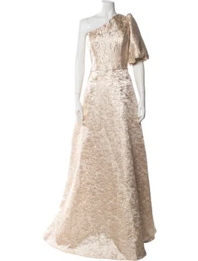 Pre-owned Rene Ruiz One-shoulder Long Dress In Neutral