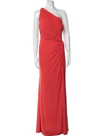 Pre-owned Rene Ruiz One-shoulder Long Dress In Red