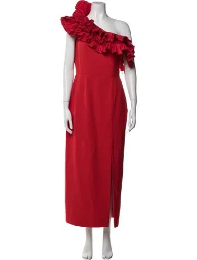 Pre-owned Rene Ruiz One-shoulder Long Dress In Red