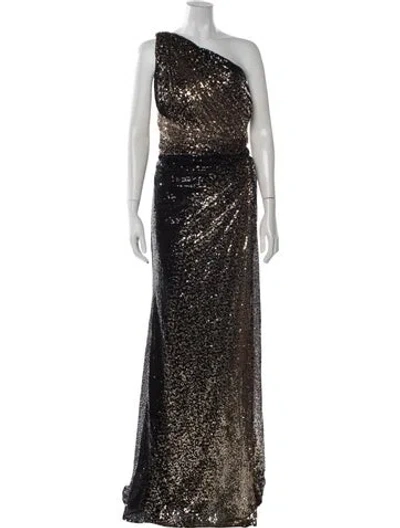 Pre-owned Rene Ruiz One-shoulder Long Dress W/ Tags In Black