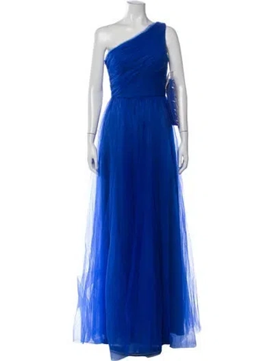 Pre-owned Rene Ruiz One-shoulder Long Dress W/ Tags In Blue