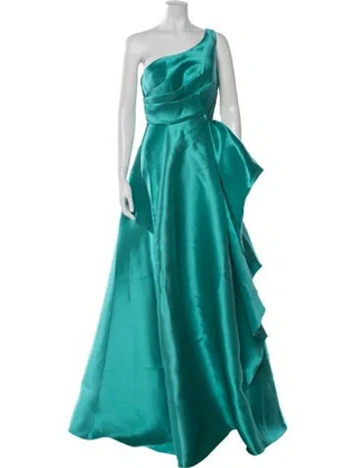 Pre-owned Rene Ruiz One-shoulder Long Dress W/ Tags In Green