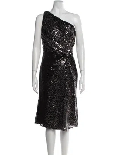 Pre-owned Rene Ruiz One-shoulder Midi Length Dress W/ Tags In Black