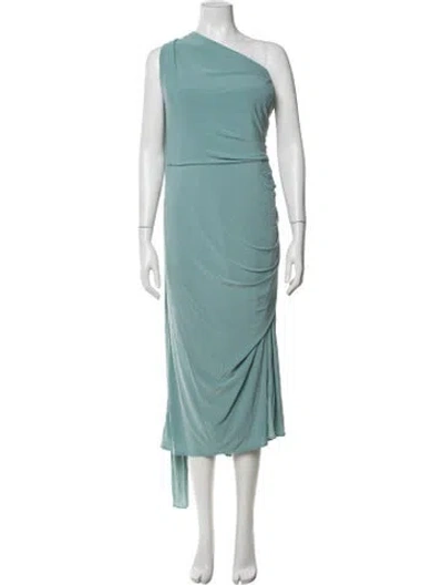 Pre-owned Rene Ruiz One-shoulder Midi Length Dress W/ Tags In Blue