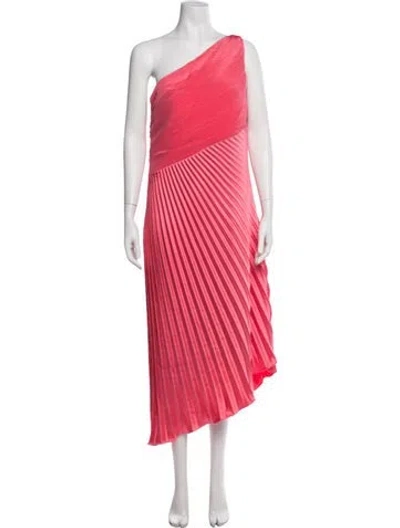 Pre-owned Rene Ruiz One-shoulder Midi Length Dress W/ Tags In Pink