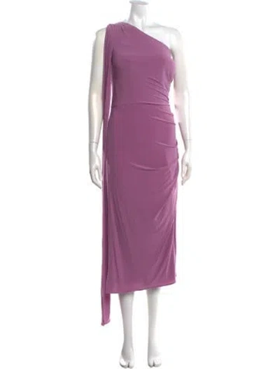 Pre-owned Rene Ruiz One-shoulder Midi Length Dress W/ Tags In Purple