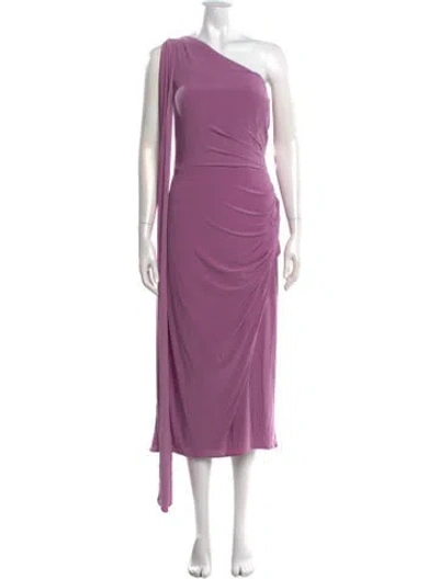 Pre-owned Rene Ruiz One-shoulder Midi Length Dress W/ Tags In Purple