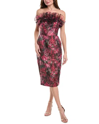 Rene Ruiz Organza Cocktail Dress In Red