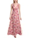 Rene Ruiz Organza Gown In Pink