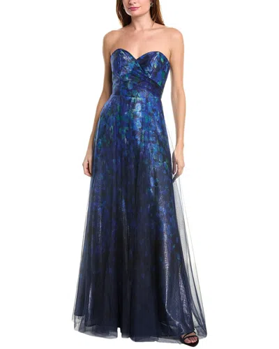 Rene Ruiz Organza Gown In Green