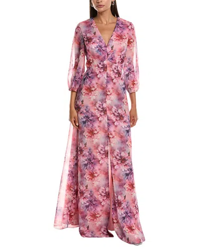 Rene Ruiz Organza Gown In Multi