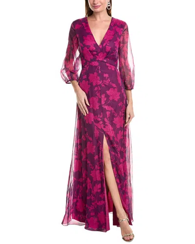 Rene Ruiz Organza Gown In Purple