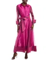 Rene Ruiz Organza Shirt Gown In Pink