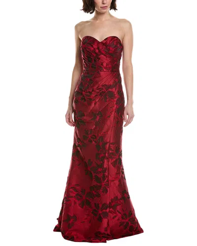 Rene Ruiz Oversized Floral Gown In Red