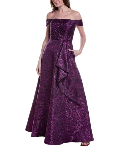 Rene Ruiz Paisley A-line Gown In Purple