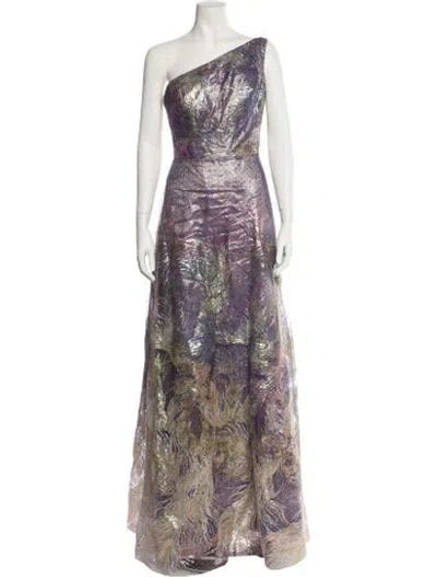 Pre-owned Rene Ruiz Paisley Print Long Dress W/ Tags In Purple