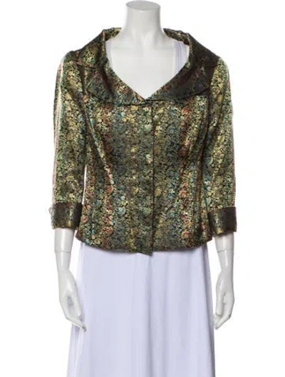 Pre-owned Rene Ruiz Patterned Evening Jacket In Gold