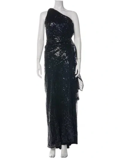 Pre-owned Rene Ruiz Patterned Long Dress In Black