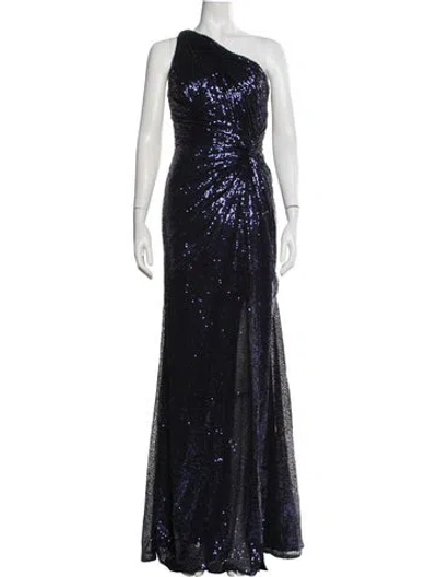 Pre-owned Rene Ruiz Patterned Long Dress In Blue