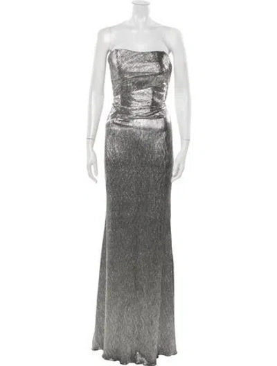 Pre-owned Rene Ruiz Patterned Long Dress In Metallic/silver