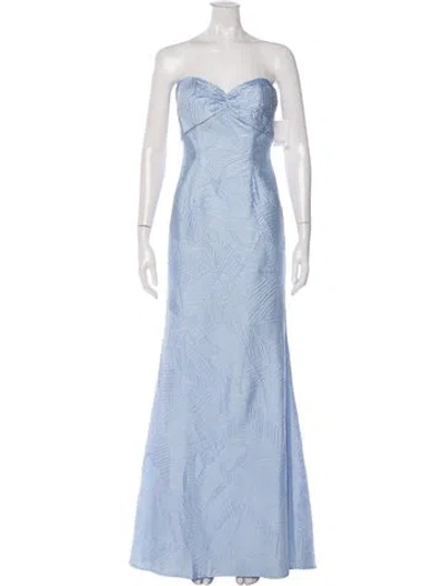 Pre-owned Rene Ruiz Patterned Long Dress W/ Tags In Blue