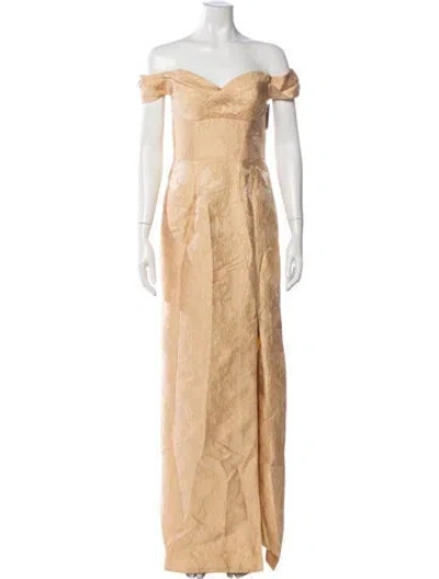 Pre-owned Rene Ruiz Patterned Long Dress W/ Tags In Neutral