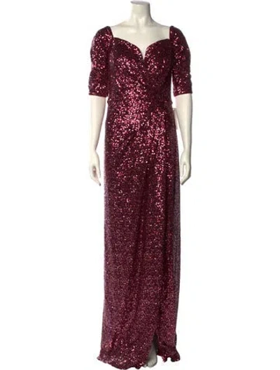 Pre-owned Rene Ruiz Patterned Long Dress W/ Tags In Red