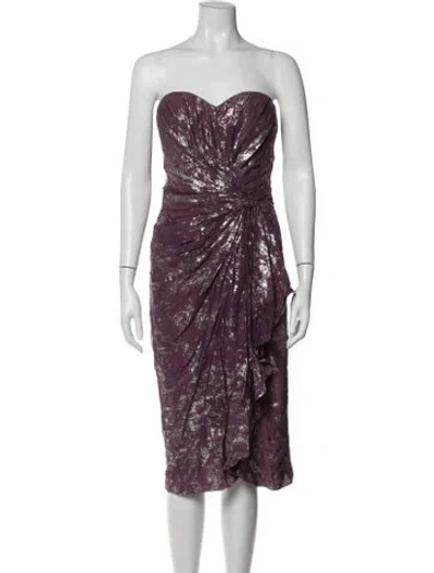 Pre-owned Rene Ruiz Patterned Midi Length Dress In Metallic/purple
