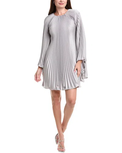Rene Ruiz Pleated Cocktail Dress In Gray